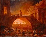 Hubert Robert The Fire of Rome oil painting reproduction